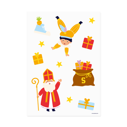Feestbazaar Raamstickers Sint & Piet Cartoon Vigo