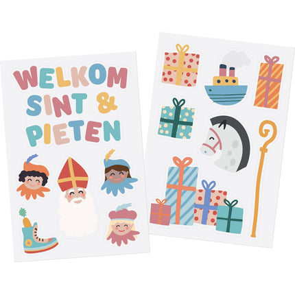 Feestbazaar Raamstickers 'Welkom Sint & Pieten' (13st)