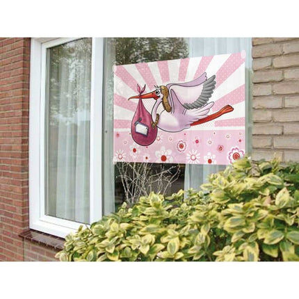 Feestbazaar Raamvlag Geboorte Meisje - 60x90cm