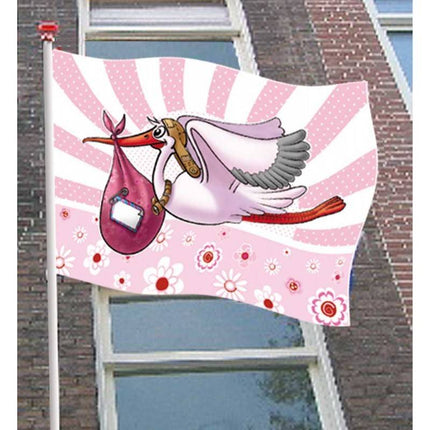 Feestbazaar Raamvlag Geboorte Meisje - 60x90cm