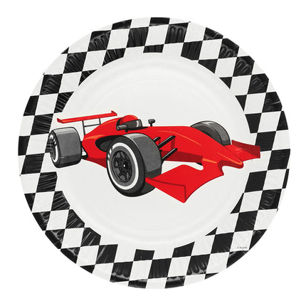 Feestbazaar Race Bordjes Met Racewagen (8st)