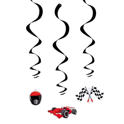 Feestbazaar Race Decoratieswirls (3st)