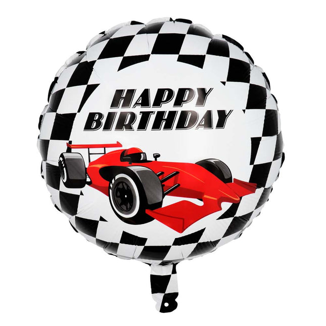 Feestbazaar Race Folieballon Happy Birthday Racewagen (45cm)