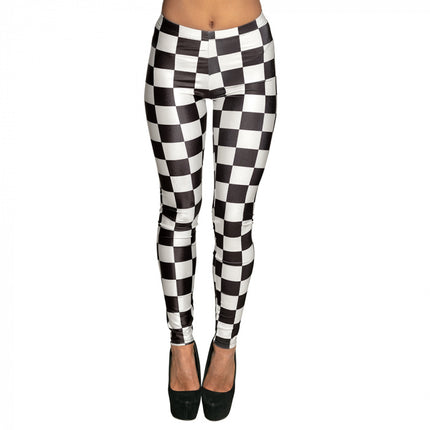 Feestbazaar Race Legging Zwart/Wit Dames