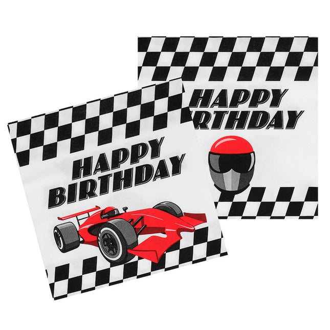 Feestbazaar Race Servetten Happy Birthday Racewagen (20st)