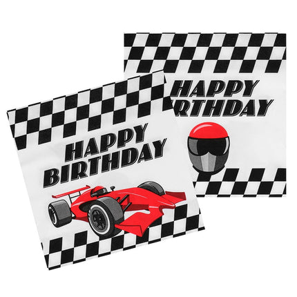 Feestbazaar Race Servetten Happy Birthday Racewagen (20st)