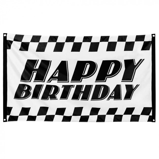 Feestbazaar Race Vlag Happy Birthday (90x150cm)