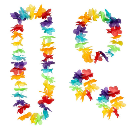 Feestbazaar Rainbow hawaii set