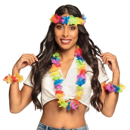 Feestbazaar Rainbow hawaii set