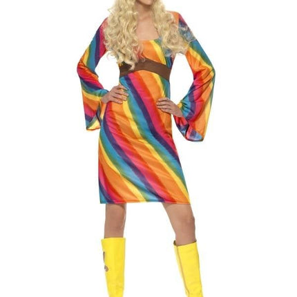 Feestbazaar Rainbow hippie kostuum dame