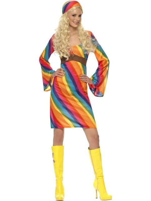 Feestbazaar Rainbow hippie kostuum dame