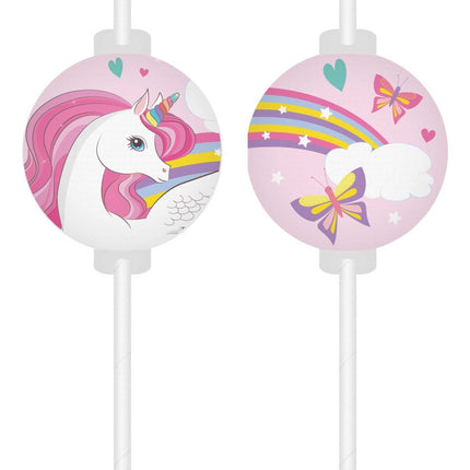 Feestbazaar Rainbow Magic Unicorn Rietjes (4st)
