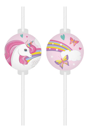 Feestbazaar Rainbow Magic Unicorn Rietjes (4st)