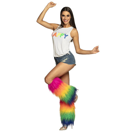 Feestbazaar Rainbow Pluche Beenwarmers