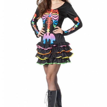 Feestbazaar Rainbow skelettenjurk