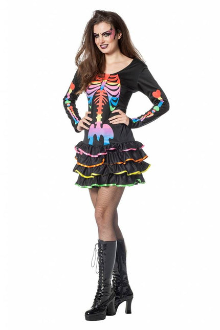 Feestbazaar Rainbow skelettenjurk