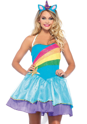 Feestbazaar Rainbow Unicorn Kostuum Dames