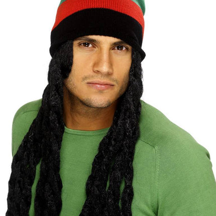 Feestbazaar Rasta muts met lange dreadlocks
