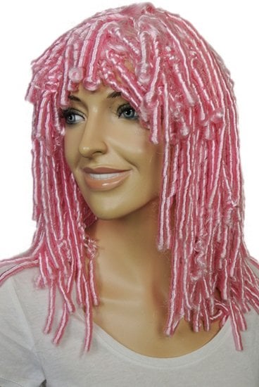 Feestbazaar Rasta Pruik Roze