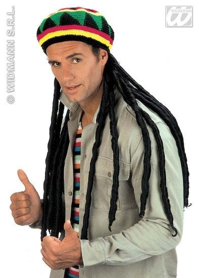 Feestbazaar Rastamuts met extra lange dreadlocks