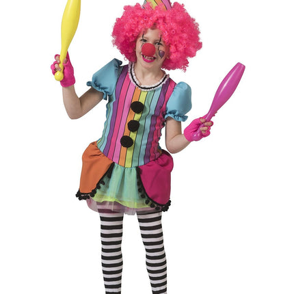 Feestbazaar Regenboog Clown Kostuum Meisje