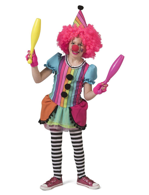 Feestbazaar Regenboog Clown Kostuum Meisje