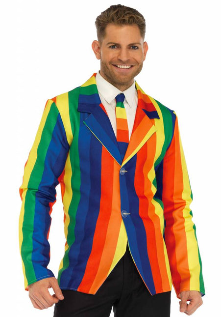 Feestbazaar Regenboog colbert met stropdas