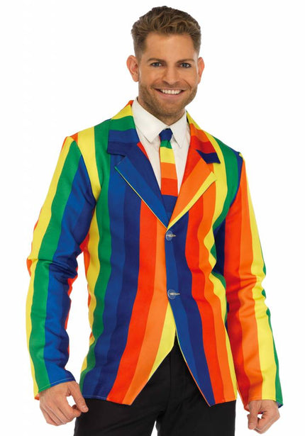 Feestbazaar Regenboog colbert met stropdas