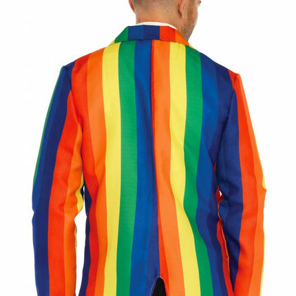Feestbazaar Regenboog colbert met stropdas