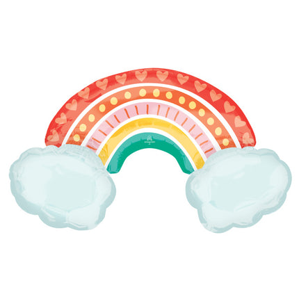 Feestbazaar Regenboog Folieballon (93x55cm)
