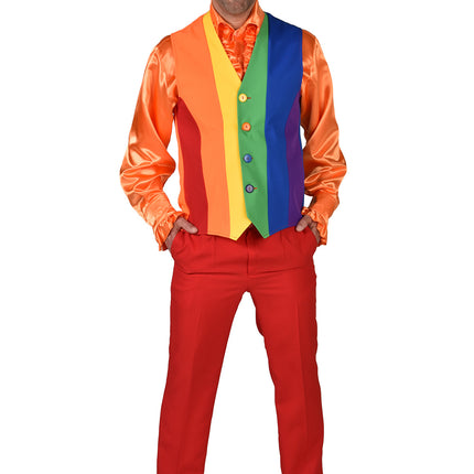 Feestbazaar Regenboog Gilet Heren