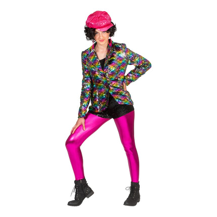 Feestbazaar Regenboog Glitter Jas Dames
