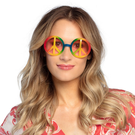 Feestbazaar Regenboog Hippie Bril Peace
