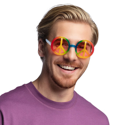 Feestbazaar Regenboog Hippie Bril Peace