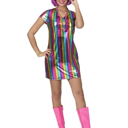 Feestbazaar Regenboog Jurk Metallic