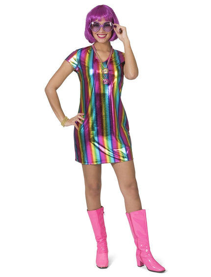 Feestbazaar Regenboog Jurk Metallic