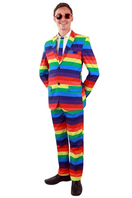 Feestbazaar Regenboog kostuum 3-delig