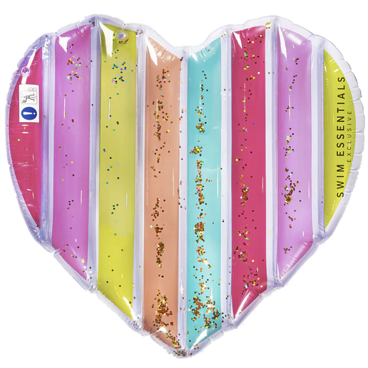 Feestbazaar Regenboog Luchtbed Glitter Hart Essentials