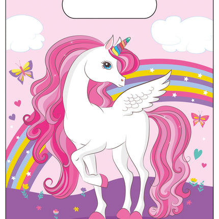 Feestbazaar Regenboog Magic Eenhoorn Uitdeelzakjes (6st)