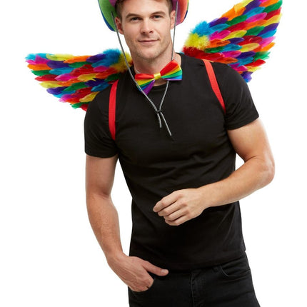Feestbazaar Regenboog Vleugels Met Veren