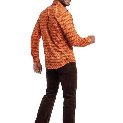 Feestbazaar Retro Disco Blouse Groove Master Orange