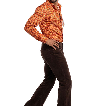 Feestbazaar Retro Disco Blouse Groove Master Orange