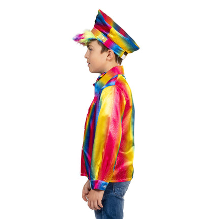 Feestbazaar Retro Disco Shirt Rainbow Kind