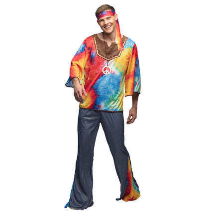 Feestbazaar Retro Flower Power Kostuum Man Marley