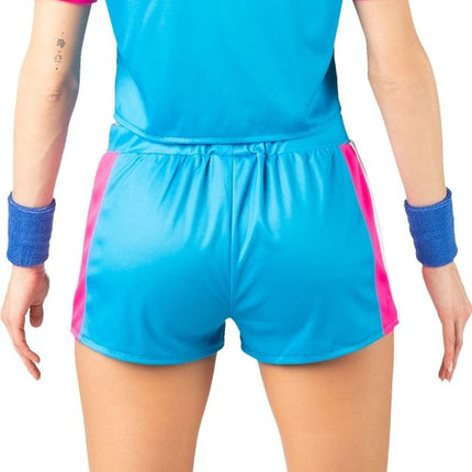 Feestbazaar Retro Miss sportfit Outfit Kort Blauw