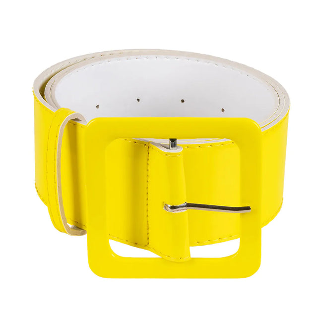 Feestbazaar Retro Riem Neon Geel (115x5,5cm)