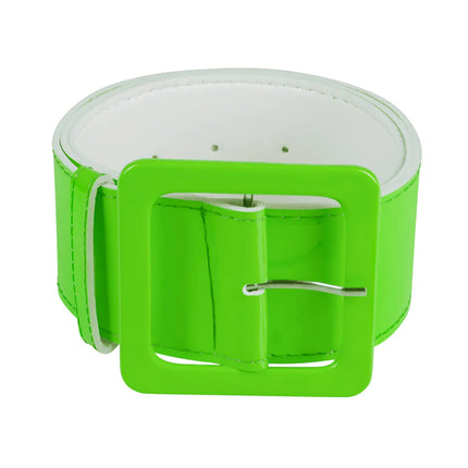 Feestbazaar Retro Riem Neon Groen (115x5,5cm)