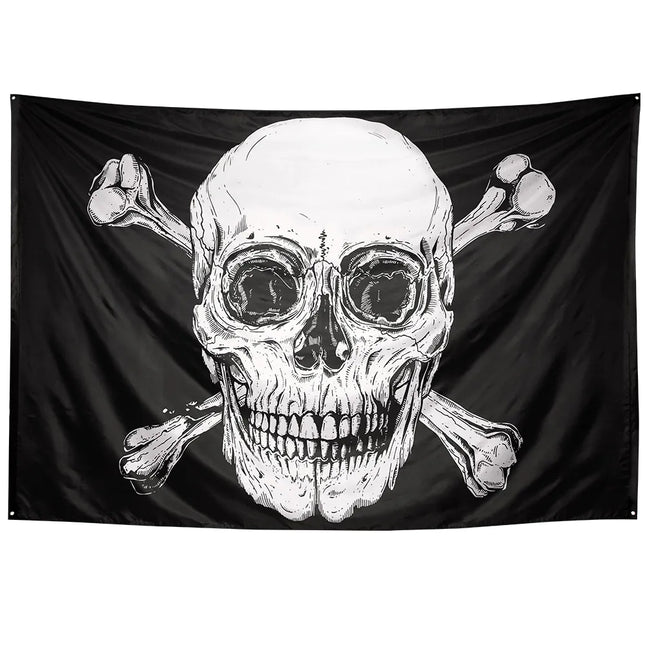 Feestbazaar Reuzenvlag XXL Piraten Skull (200x300cm)