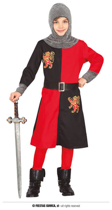 Feestbazaar Ridder Outfit Kind Rood/Zwart Aglove