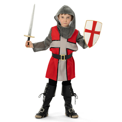 Feestbazaar Ridder Outfit Rood/Grijs Kind Kenny